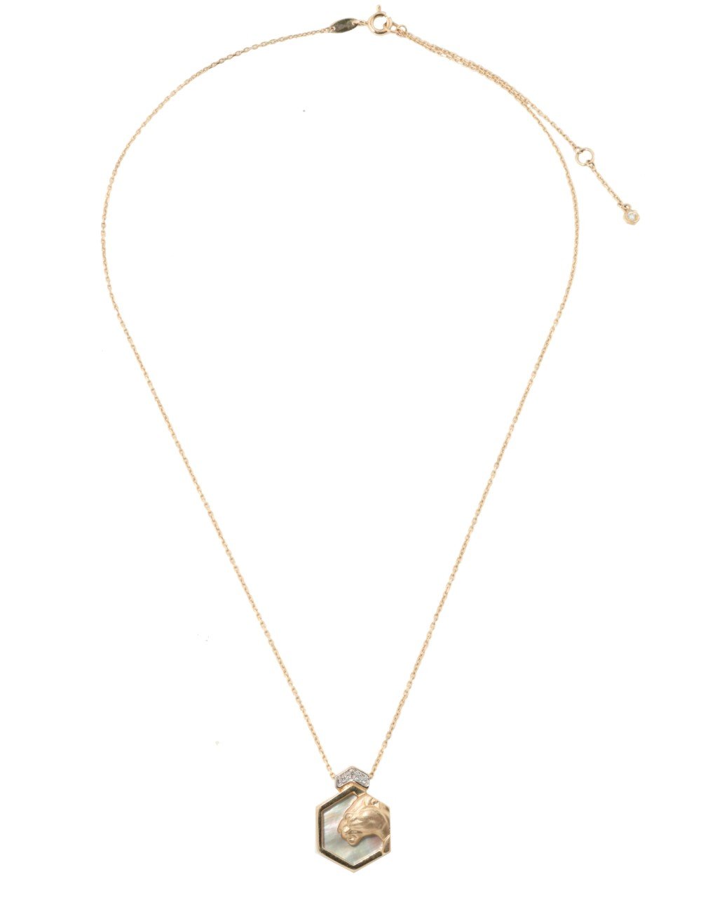 Колье из золота c бриллиантами и перламутром