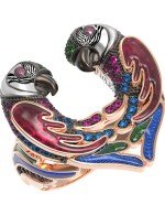 Кольцо из золота c эмалью и фианитом