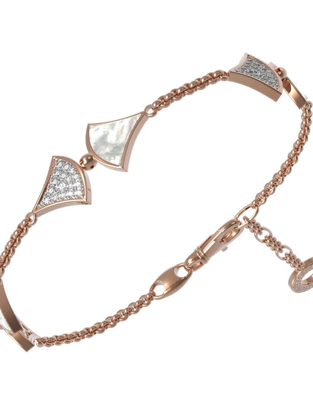 Браслет из золота c бриллиантами и перламутром