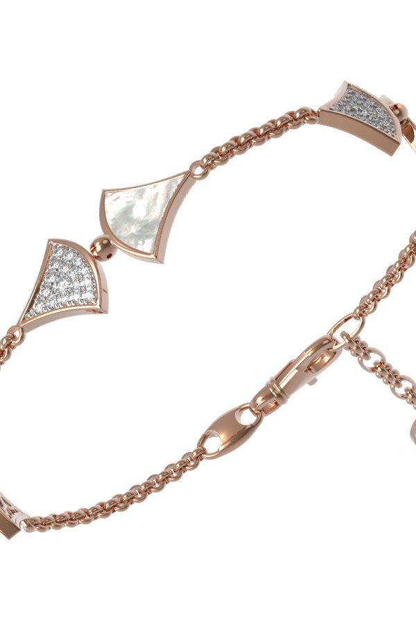 Браслет из золота c бриллиантами и перламутром