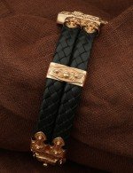 Браслет из золота c шнурком и ониксом