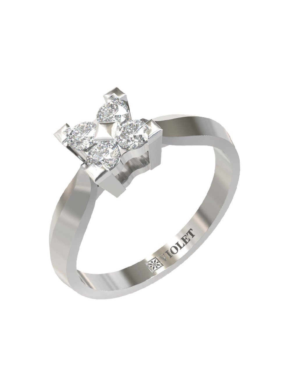 Кольцо из белого золота c бриллиантами