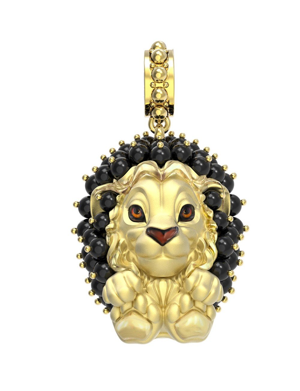 Подвеска из лимонного золота c эмалью и ониксом