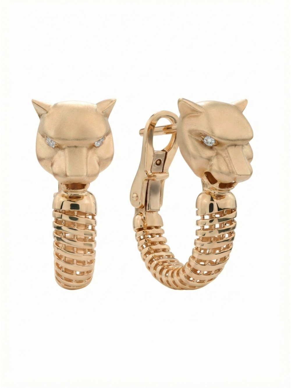 Серьги из красного золота 585 пробы c бриллиантами