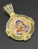 Образок из лимонного золота c эмалью и иконописью