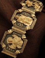 Браслет из лимонного золота c шнурком