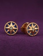 Серьги из золота c бриллиантами и лазуритом