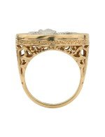 Кольцо из золота c эмалью