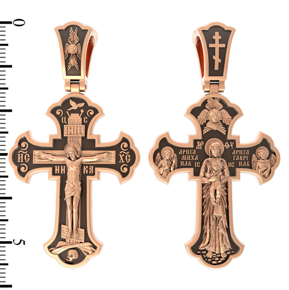 Крест из красного золота 585 пробы