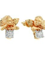 Серьги из лимонного золота c бриллиантами