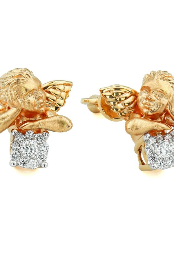 Серьги из лимонного золота c бриллиантами