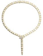 Колье из лимонного золота c бриллиантами и перламутром