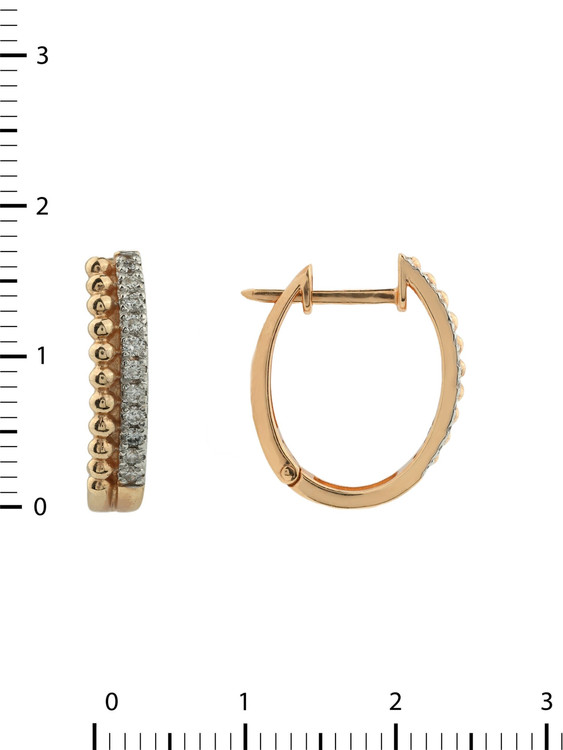 Серьги из красного золота 585 пробы c бриллиантами