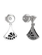 Серьги из белого золота c бриллиантами и ониксом