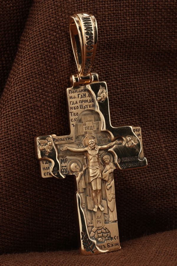 Крест из красного золота 585 пробы