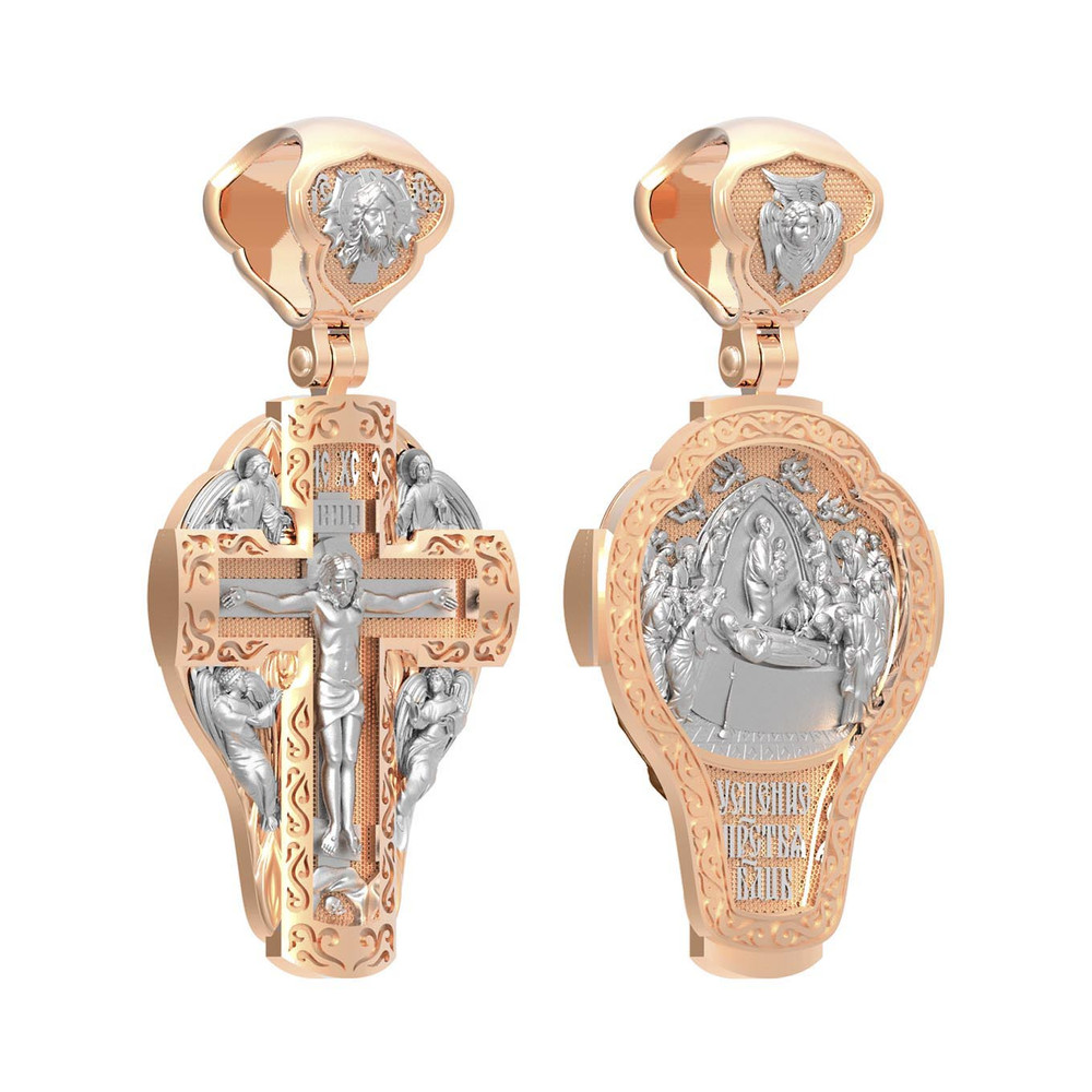 Крест из красного золота 585 пробы