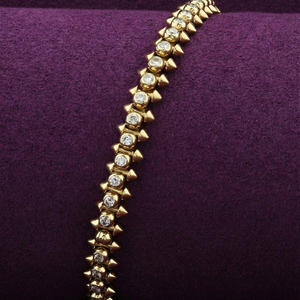 Браслет из лимонного золота 585 пробы c бриллиантами