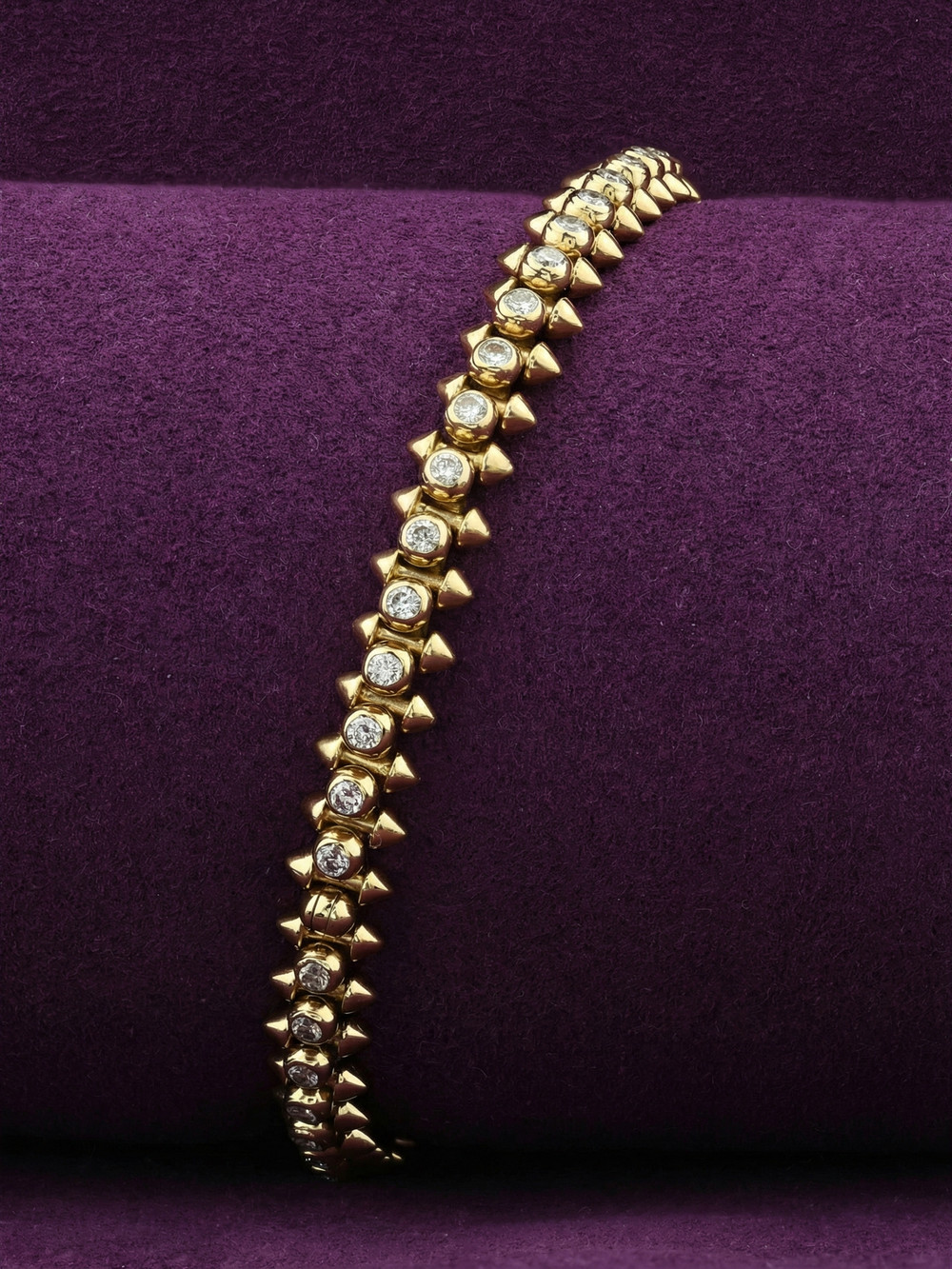 Браслет из лимонного золота 585 пробы c бриллиантами