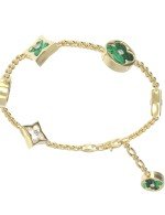 Браслет из лимонного золота c бриллиантами, малахитом и перламутром