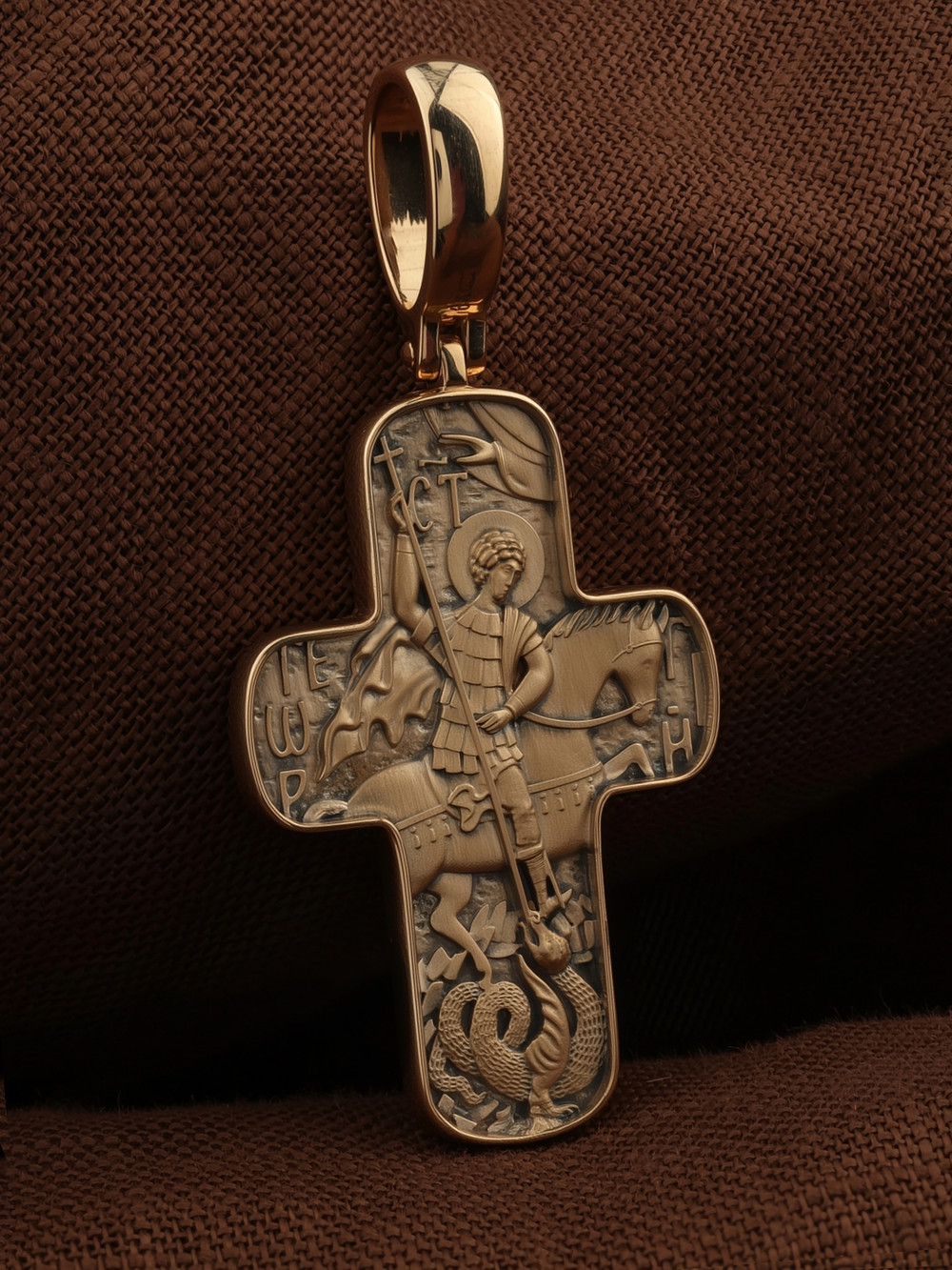 Крест из красного золота 585 пробы