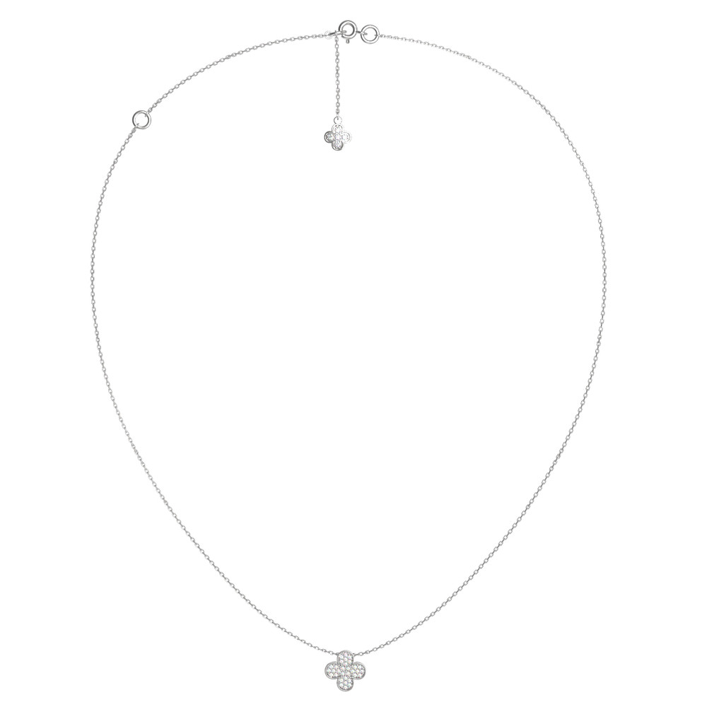 Колье из белого золота 585 пробы c бриллиантами