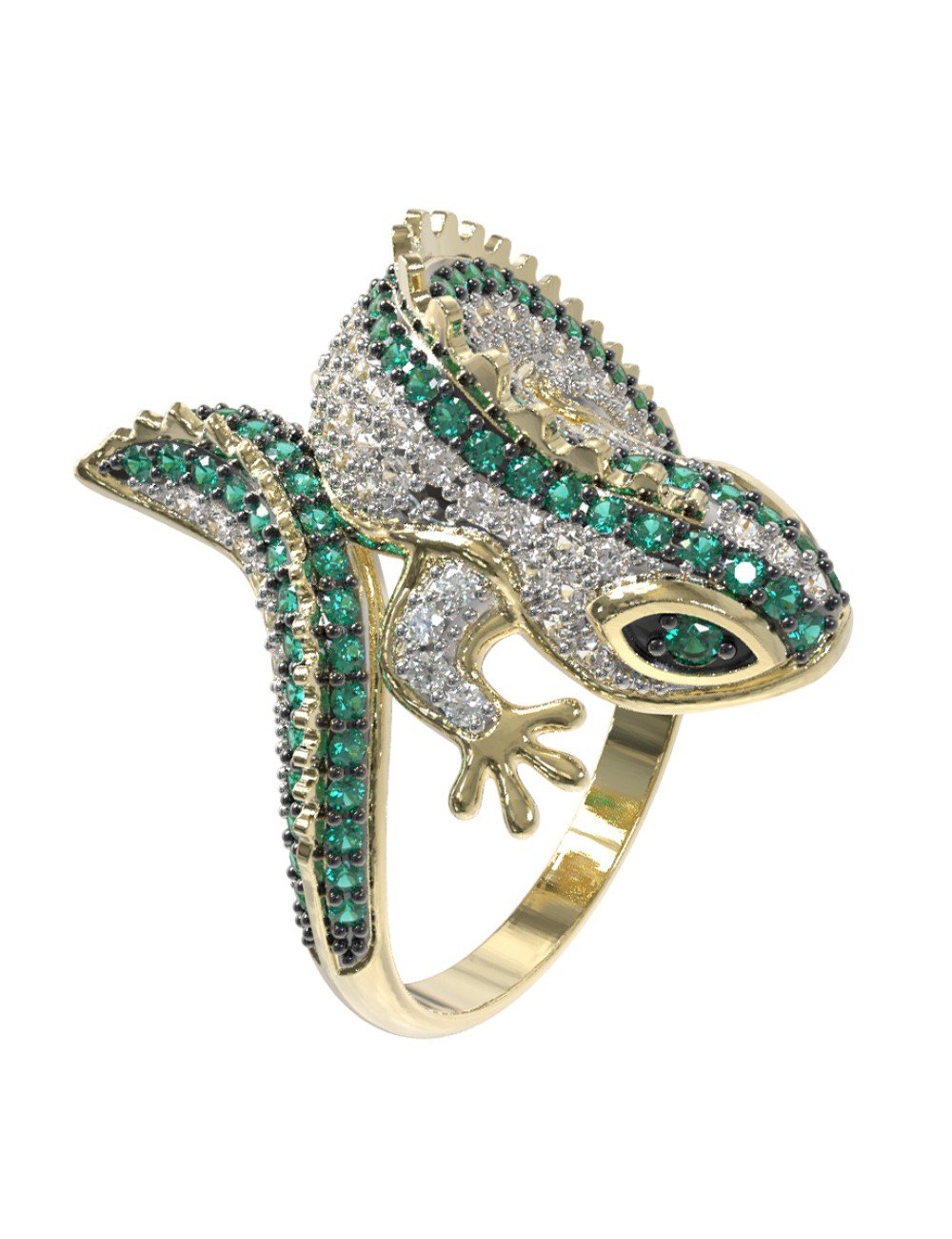 Кольцо из лимонного золота c фианитом