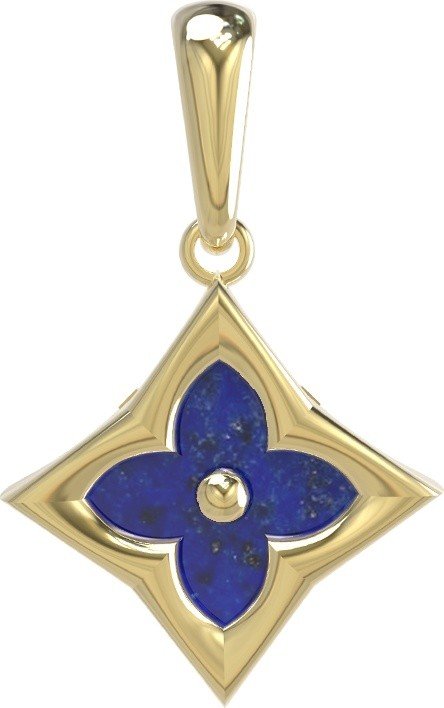 Подвеска из лимонного золота c лазуритом