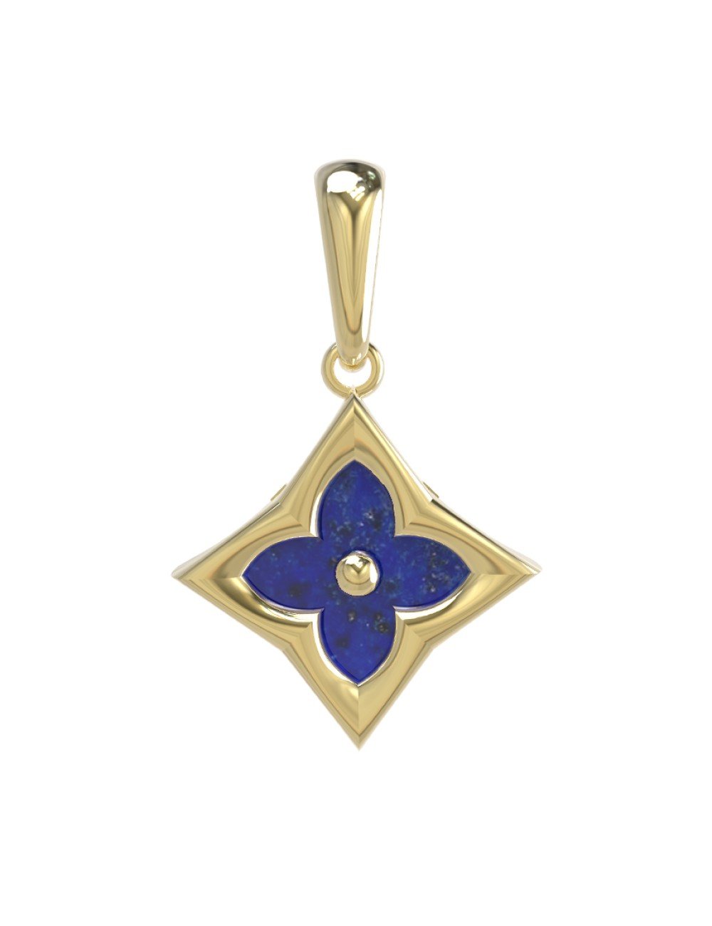 Подвеска из лимонного золота c лазуритом