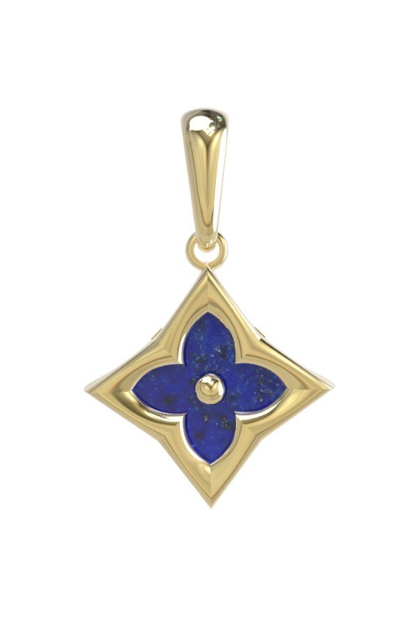 Подвеска из лимонного золота c лазуритом