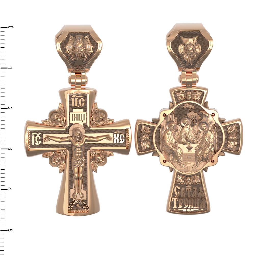 Крест из красного золота 585 пробы