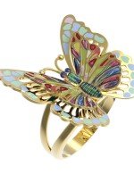 Кольцо из лимонного золота c эмалью