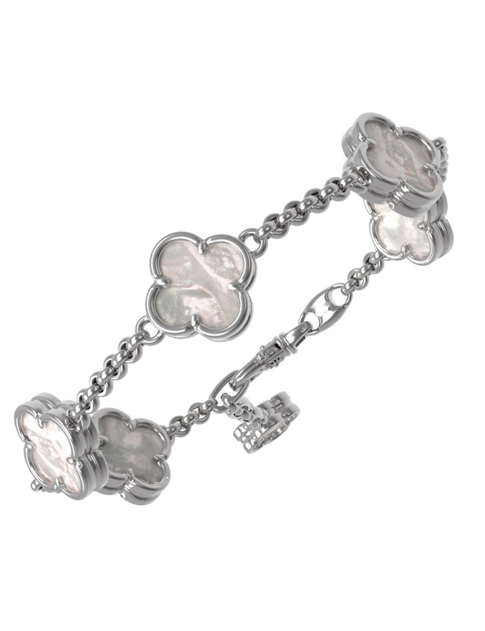 Браслет из белого золота c перламутром