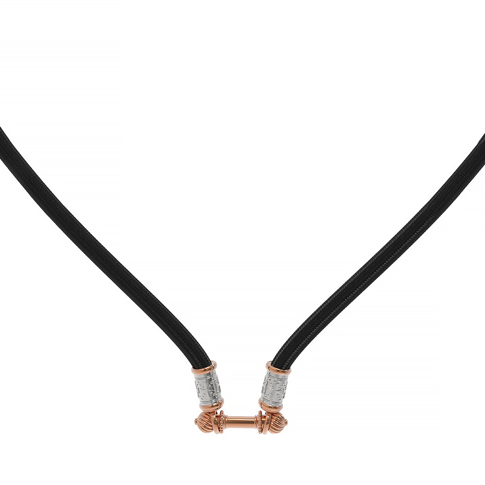 Цепь-шнурок шелк из красного золота 585 пробы c шёлковым шнурком