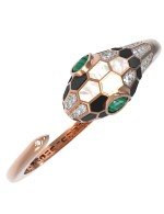 Браслет из золота c бриллиантами, рубином, ониксом, малахитом и перламутром