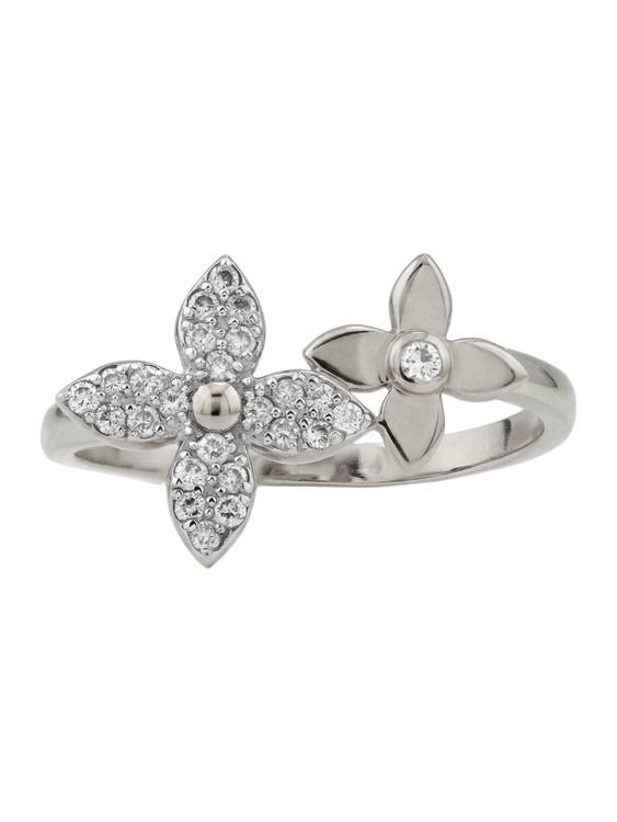 Кольцо из белого золота 585 пробы c бриллиантами