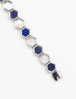 Браслет из белого золота c лазуритом и перламутром