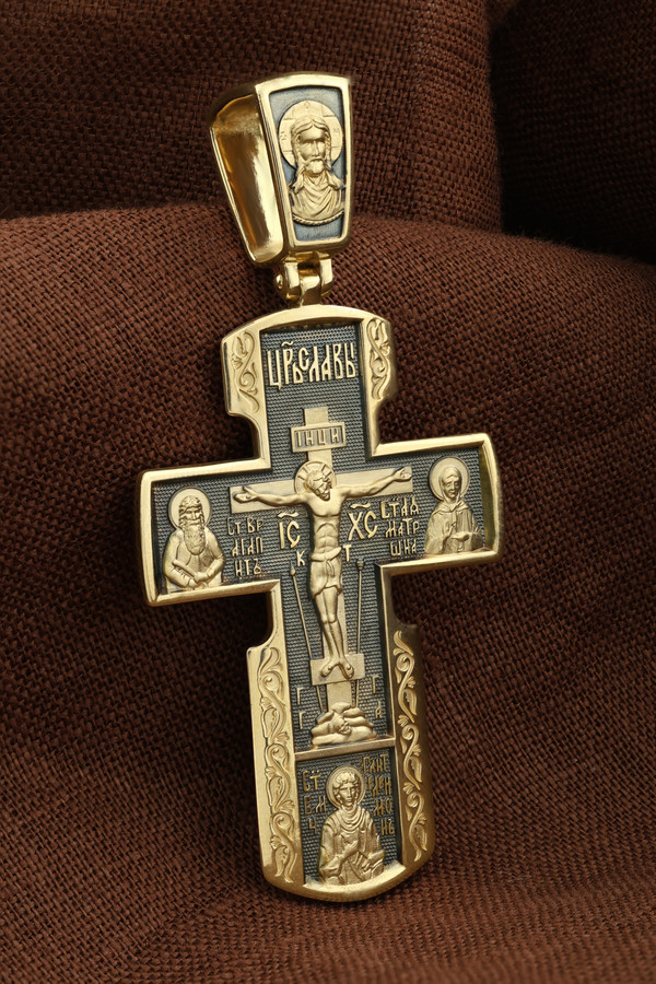 Крест из лимонного золота 585 пробы