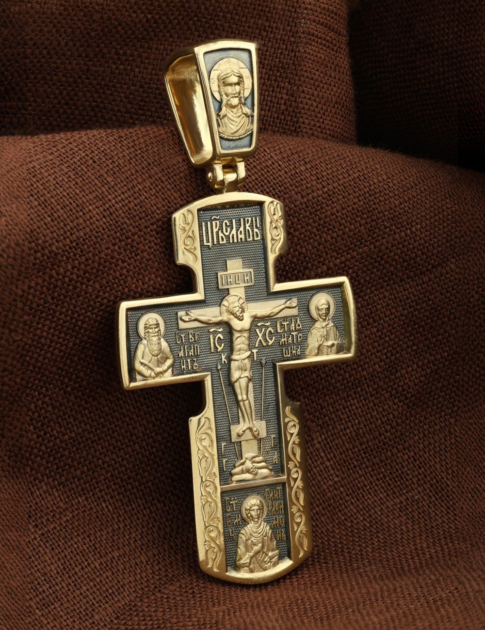 Крест из лимонного золота