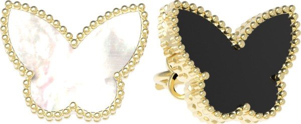 Серьги из лимонного золота c ониксом и перламутром