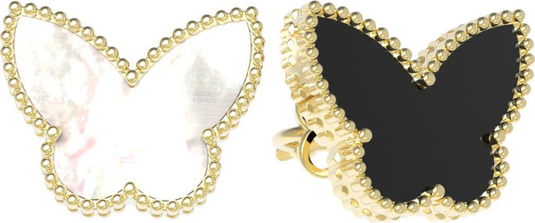 Серьги из лимонного золота 585 пробы c ониксом и перламутром