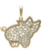 Подвеска из лимонного золота c эмалью и перламутром