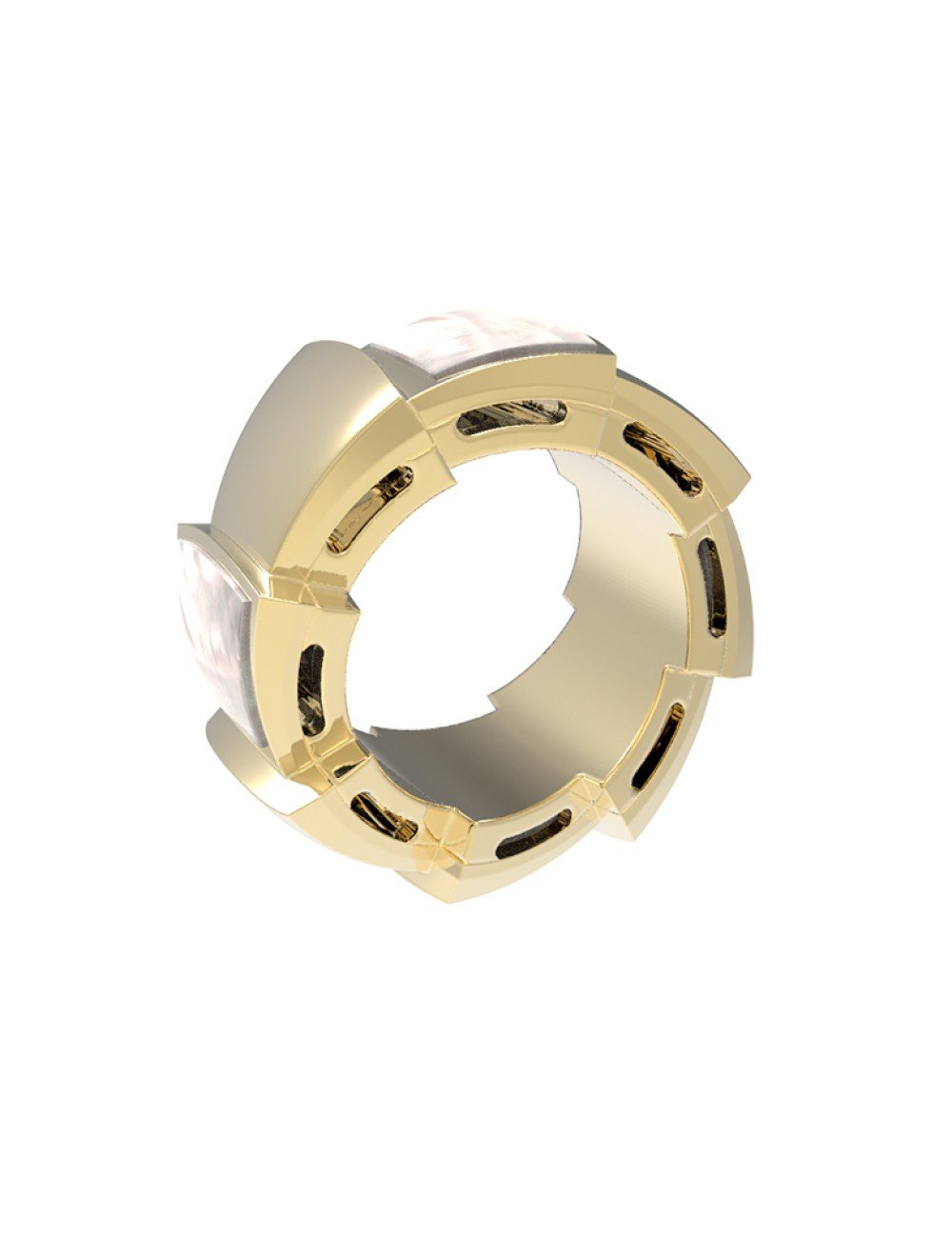 Подвеска из лимонного золота c перламутром