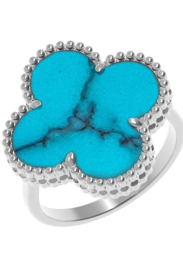 Кольцо из белого золота c бирюзой