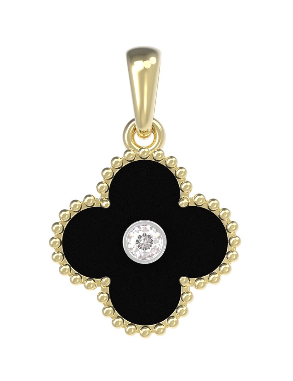 Подвеска из лимонного золота c бриллиантами и ониксом