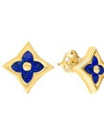 Серьги из лимонного золота c лазуритом