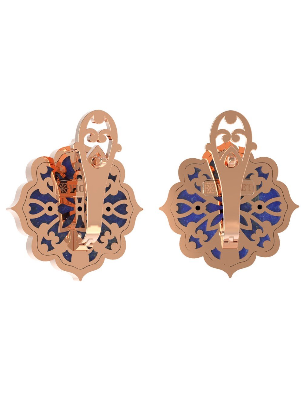 Серьги из золота c бирюзой и лазуритом