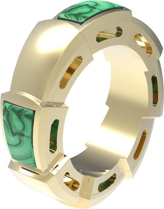 Подвеска из лимонного золота 585 пробы c малахитом