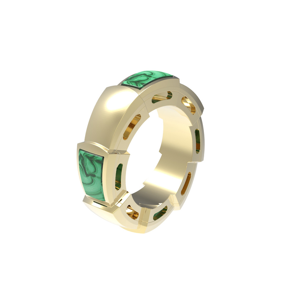 Подвеска из лимонного золота 585 пробы c малахитом