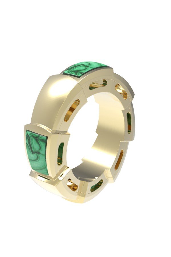 Подвеска из лимонного золота c малахитом