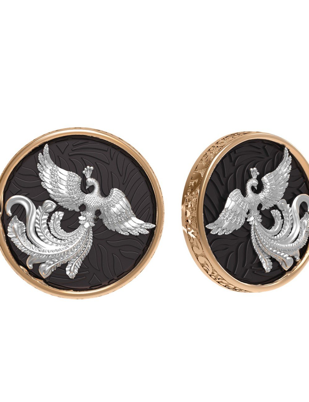 Серьги из золота c эбеновым деревом